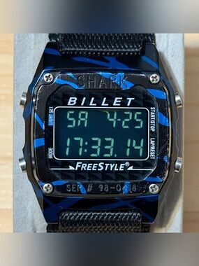 Freestyle Shark BILLET Aluminum Blue Black Surf Digital Watch Men's Unisex READ